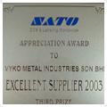 Excellent Supplier 2003